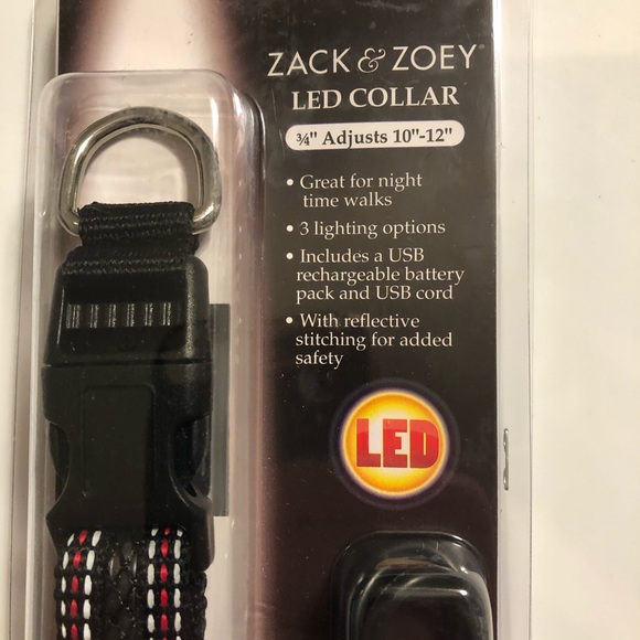 Zack & Zoey Fluorescent LED Dog Collar Black - Picture 3 of 5